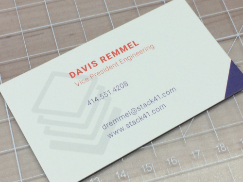 Davis' business card