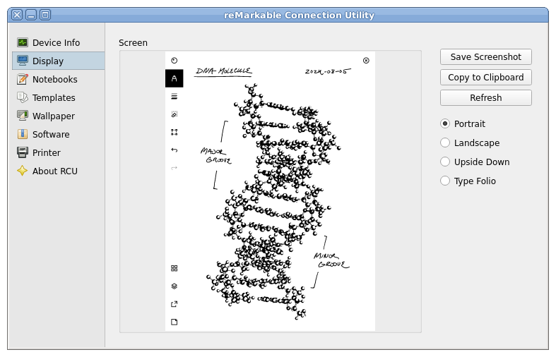 Screenshot of Display Pane